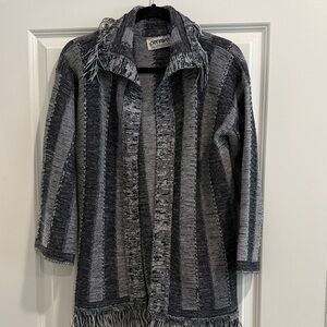Penrose vintage  Striped Gray Cardigan sz m